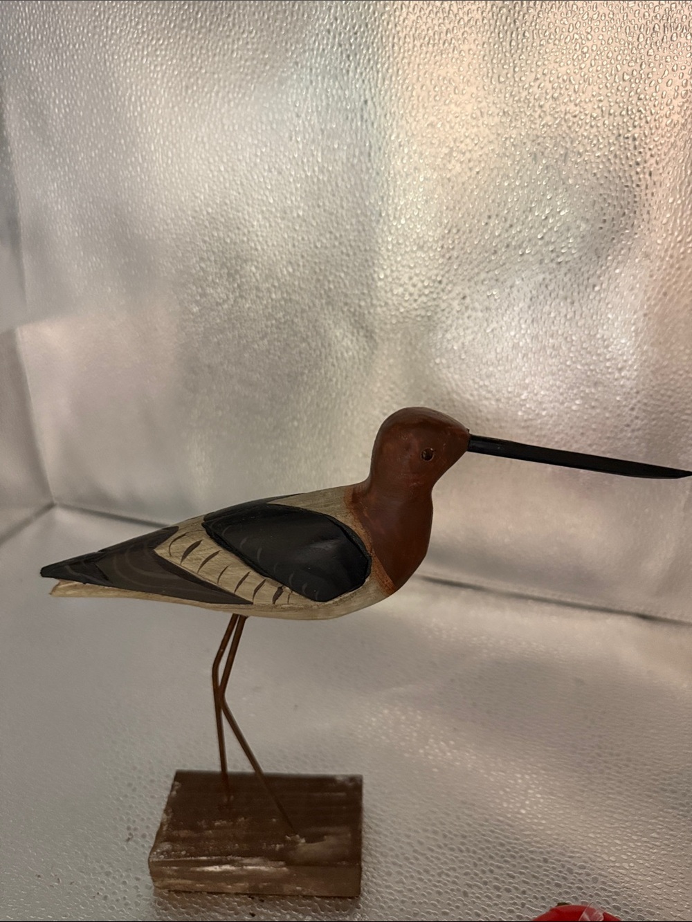 Handcrafted Wooden Shorebird Figurine - Brown and Black - Picture 11 of 11